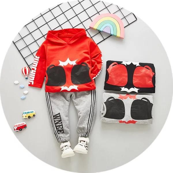 Koolkidzstore Boys Suit Autumn Sweater Trendy Hooded Boxing Design 1-4T (2 Colors)