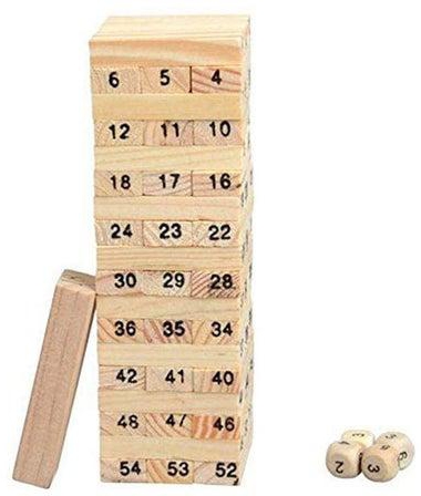 KB-852M987541 Wooden Tower Building Blocks Domino Jenga Game Toy 5+ Years