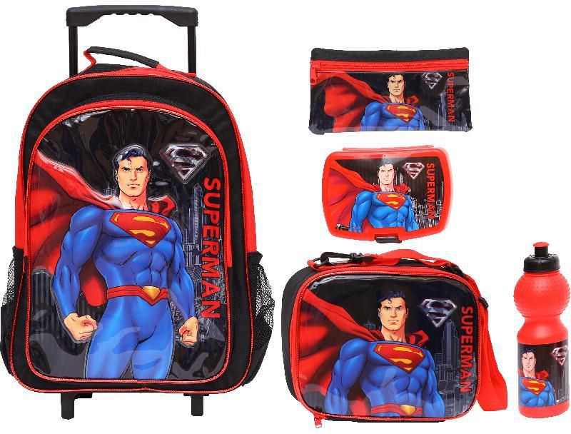 Warner Bros. Superman 5-in-1 Value Set Trolley Bag with Accessory