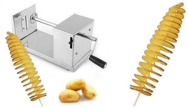 Stainless Steel Manual Tornado Spiral Potato Chips Twister Vegetable Cutter