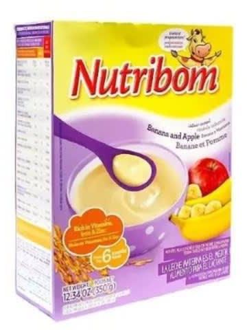 Nutribom 6 Months + Infant Banana And Apple Cereals - 12.34 Oz/350g