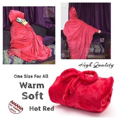Soft warmer to wear with a high-quality cap (Hoodie) - one size - red color