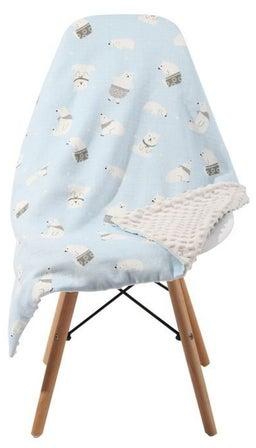 Breathable Dotted Blanket Fabric Blue/Grey 43.3x62.2inch