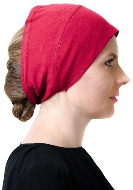 Tie Shop Cotton Bonnet Open End - Cherry Red - Free Size