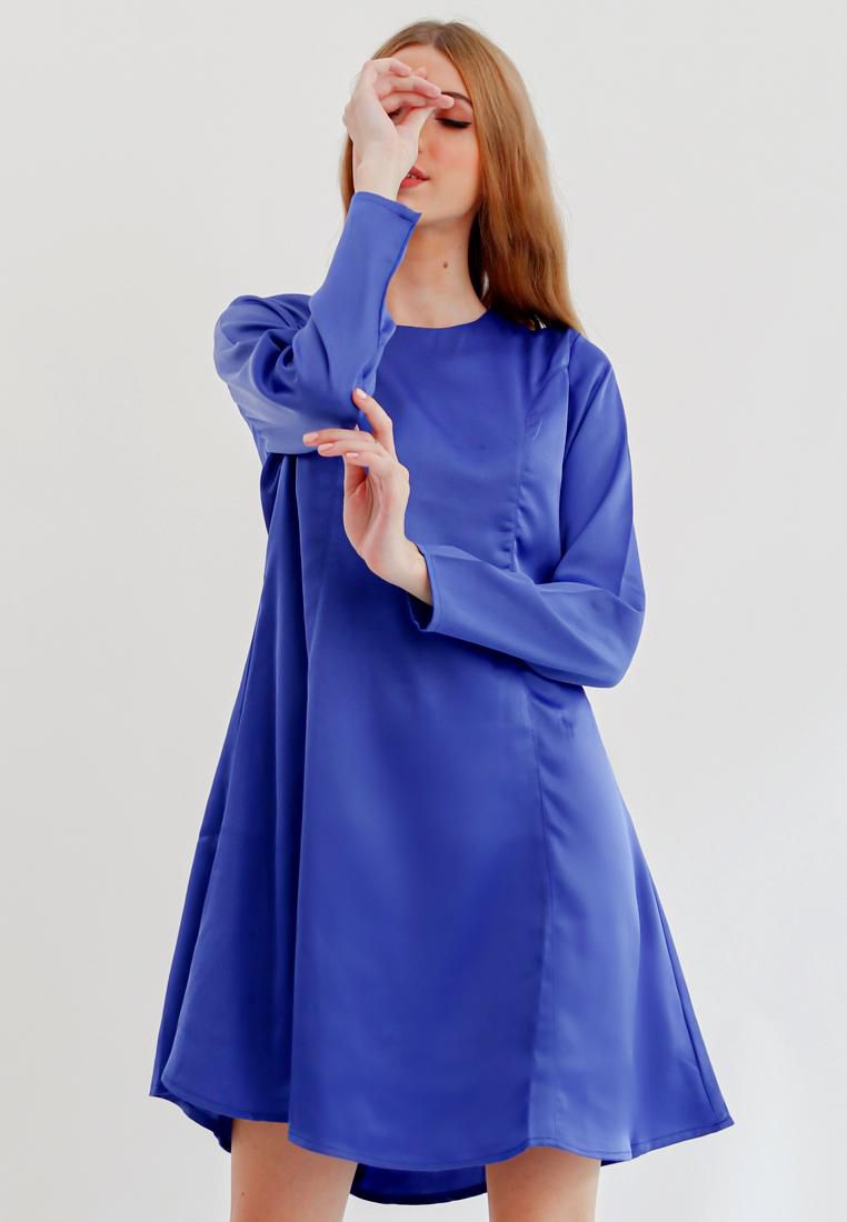 Gobindpal Sophistix Emery Long Sleeved Dress - 4 Sizes (Blue)