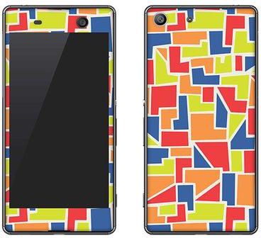 Vinyl Skin Decal For Sony Xperia M5 Dual Color Shapes