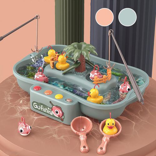 Children Water Play Duck and Fishing Competition Toys (Blue - Pink)