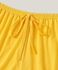طقم بيجامة قطنية قصيرة للنساء هوت شورت قطن مع تيشيرت مطبوع باللون الأصفر