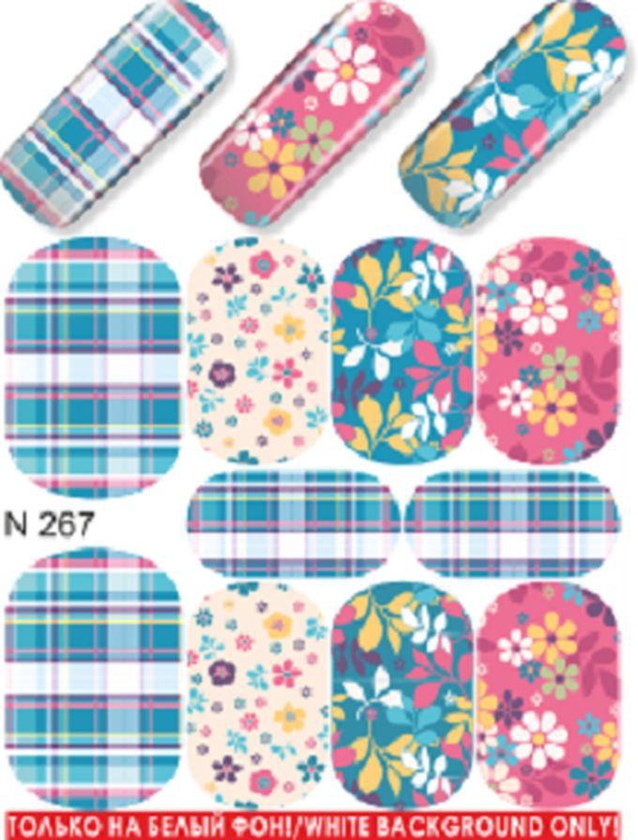 Magenta Nails 1 Sheet Roses Colorful&Caro Backgrounds N.A.Stickers-N267