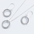 Circle Swarovski Crystal – Earrings and Necklace – Silver 92