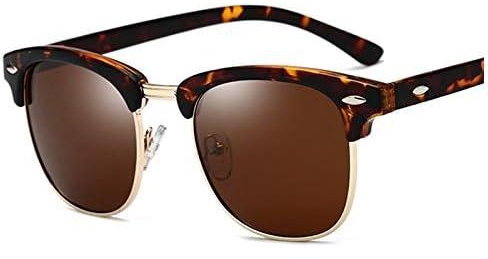 SABRKLC Sunglasses Retro Polarized Sunglasses Men Women Rivet Square UV400 Half Frame Sun Glasses Male Sunglases lentes