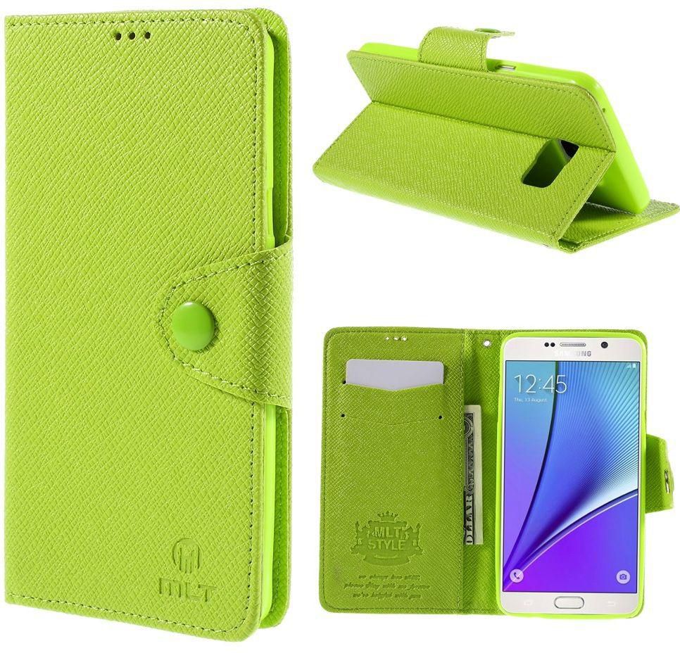 Samsung Galaxy Note 5 N920 - MLT Cross Texture Leather Case Wallet Stand - Green