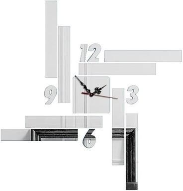 ساعة حائط ثلاثية الأبعاد من مادة الأكريليك قابلة للإزالة رمادي