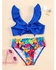 SHEIN Toddler Girls Floral Print Ruffle Trim Knot Bikini Swimsuit