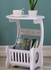 Multi-purpose bedside/balcony/coffee/living room white round magazine table with pvc mat