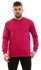 Andora Solid V-Neck Comfy Fleece Sweatshirt - Dark Fuchsia