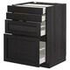METOD / MAXIMERA Base cab 4 frnts/4 drawers, black/Voxtorp walnut, 60x60 cm - IKEA
