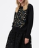 Black Embroidered Pullover Sweater