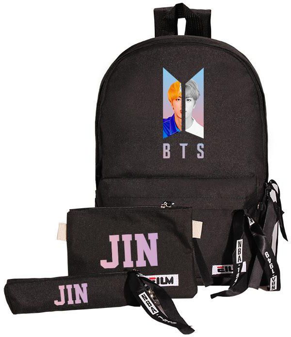 BTS Peripheral School Bag Bulletproof Boys and Girls Backpack Canvas School Bag