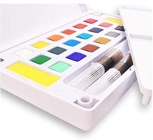 Chenchuan-ZD 12/18/24/36 Colors Portable Travel Solid Pigment Watercolor Paints Set With Water Color Brush Pen For Painting Art Supplies Applicable for painters and students (Color : 36colors)