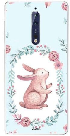 Protective Case Cover For Nokia 8 Rabbit Rose