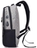 حقيبة ظهر دينجشينيزو ضد السرقة بانعكاسات ليلية بمنفذ شحن USB رمادي