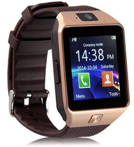 Smart Watch DZ09 Smart Watch Phone for Android and Apple - Gold Brown