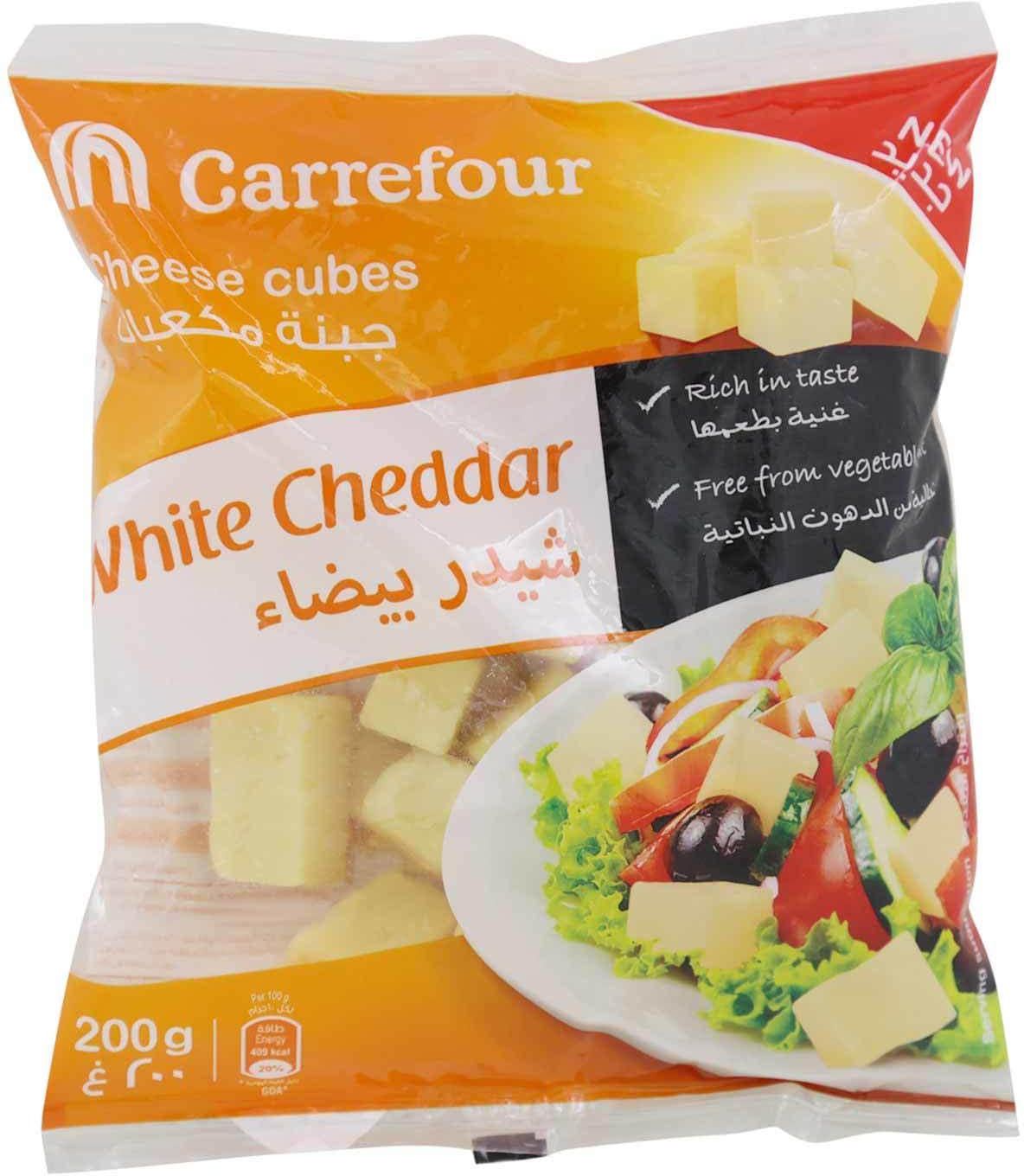 Carrefour cheese cubes white cheddar 200 g