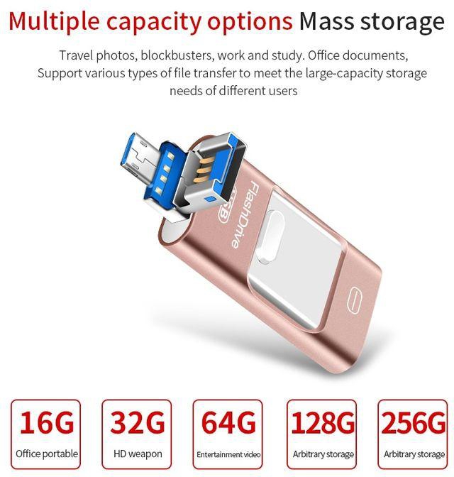 Otg Usb Flash Drive 3 In1 For Iphone X/8/7/7