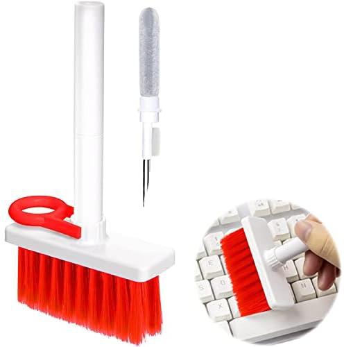 Coku Cleaning Soft Brush Keyboard Cleaner 5-in-1 Multi-Function Computer Cleaning Tools Kit Corner Gap Duster Key-Cap Puller for Bluetooth/Earphones/Laptop/Pro Camera Lens