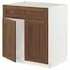 METOD Base cabinet f sink w 2 doors/front, white/Sinarp brown, 80x60 cm - IKEA