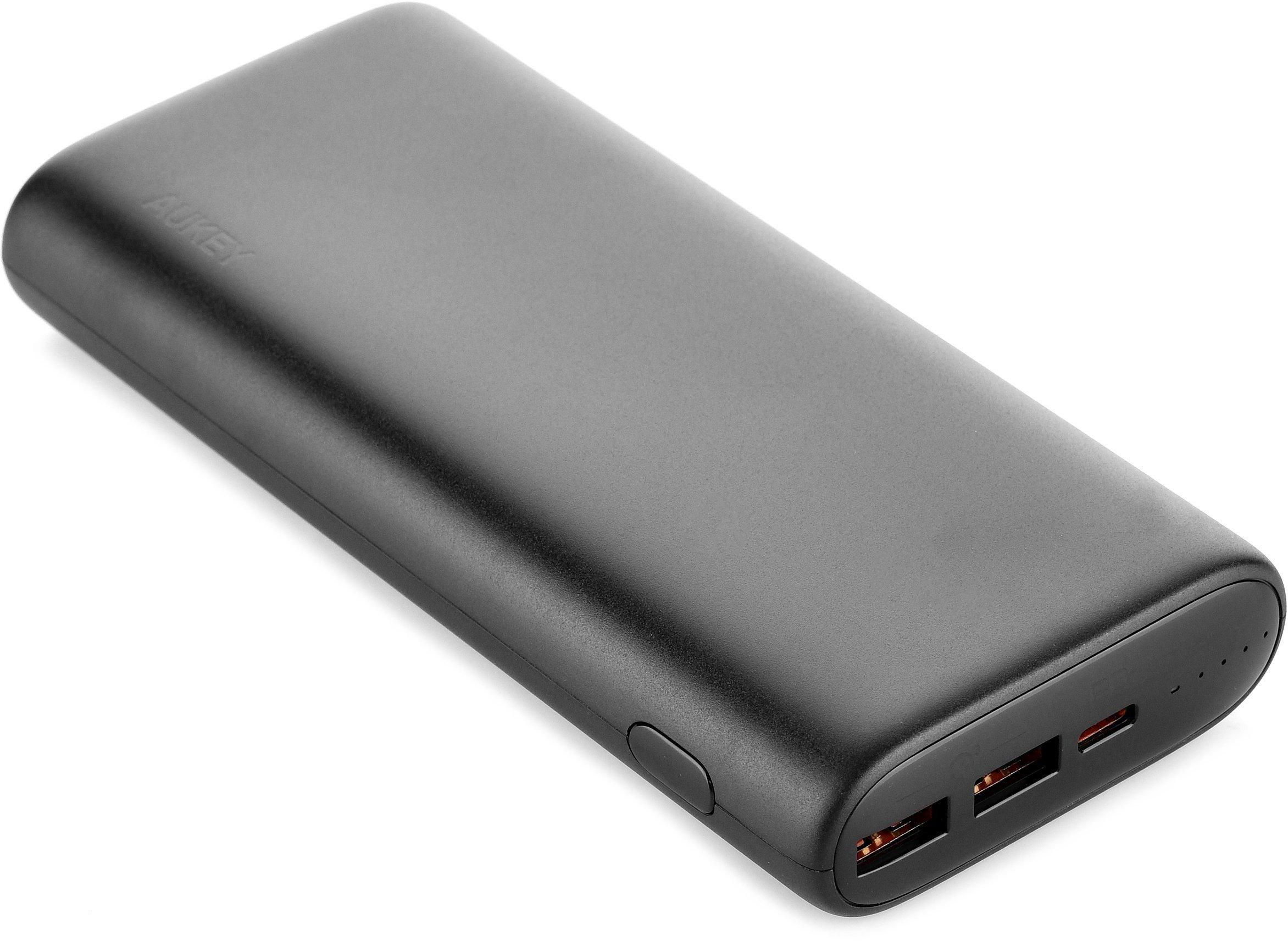 AUKEY Sprit Go 20,000 mAh 3-Port Power Bank With 45W Power Delivery, Black