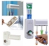 Home Automatic Toothpaste Dispenser Toothbrush Holder Bathroom Products Wall Mount Rack Bath Set Toothpaste Squeezers White