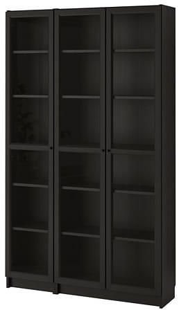 Oxberg Bookcase With Glass Doors Black, Ikea Billy Oxberg Bookcase With Glass Doors Black