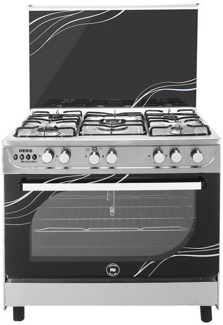 Unionaire Gas Cooker 90 Cm, Stainless Steel, Safety Text