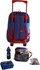 School Trolley Bagpack For Boys - Batman V Superman, 16 Inch, Blue/Red, BSWF0001-16
