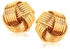 14k Yellow Gold Interlaced Love Knot Stud Earrings-rx36538