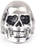 Ring in the form of a smiling skull made of titanium Size 11