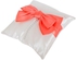 Fashion White With A Coral Ribbon Matt Satin Wedding Ring Cushion