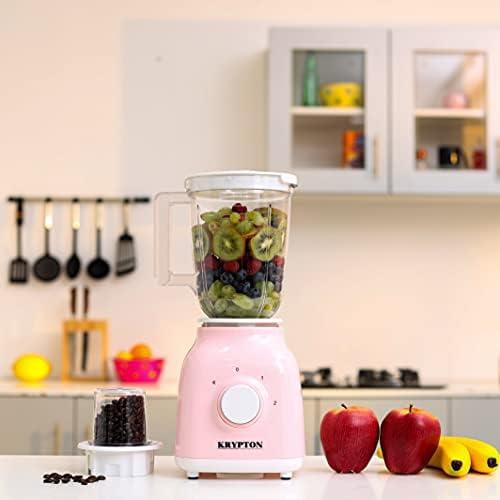 krypton 400W 2 in 1 Blender with 1.5L 2 Sharp Stainless Steel Blades, Pink, KNB6207