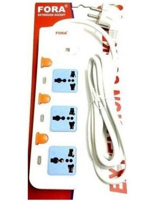 Fora Extension Power Cord - 3 Sockets