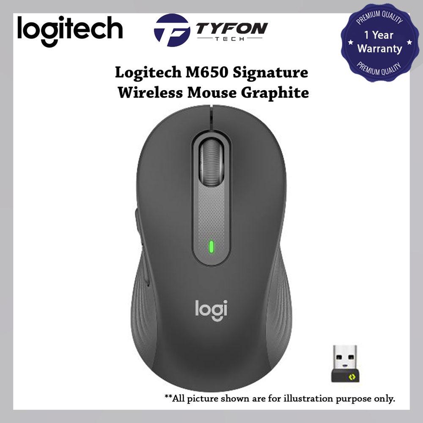 Logitech M650 Signature Wireless Mouse (Graphite)