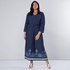 Max Printed Maxi Dress With V-neck And 3/4 Sleeves - MULTISHADE BLUE