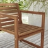 NÄMMARÖ Table+6 chairs w armrests, outdoor - light brown stained 200 cm