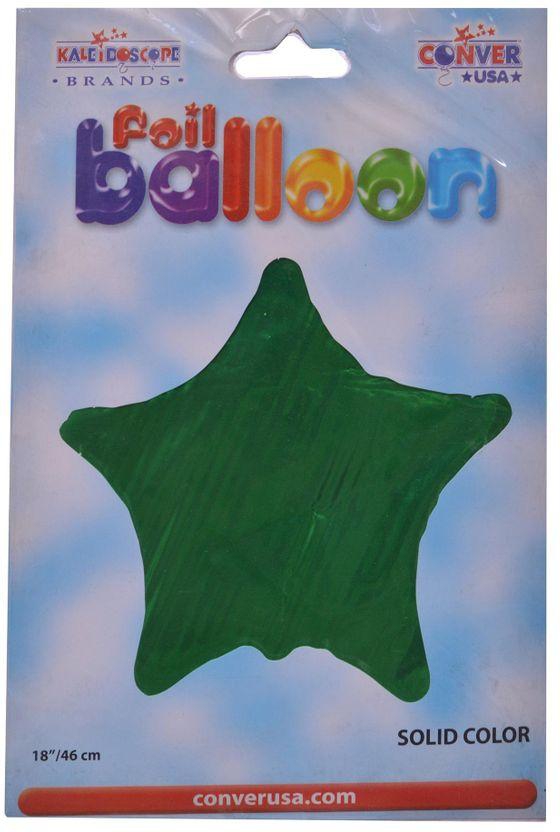 Helium Balloon From Cali De Scope In The Form Of A Plain Star For Parties, Green