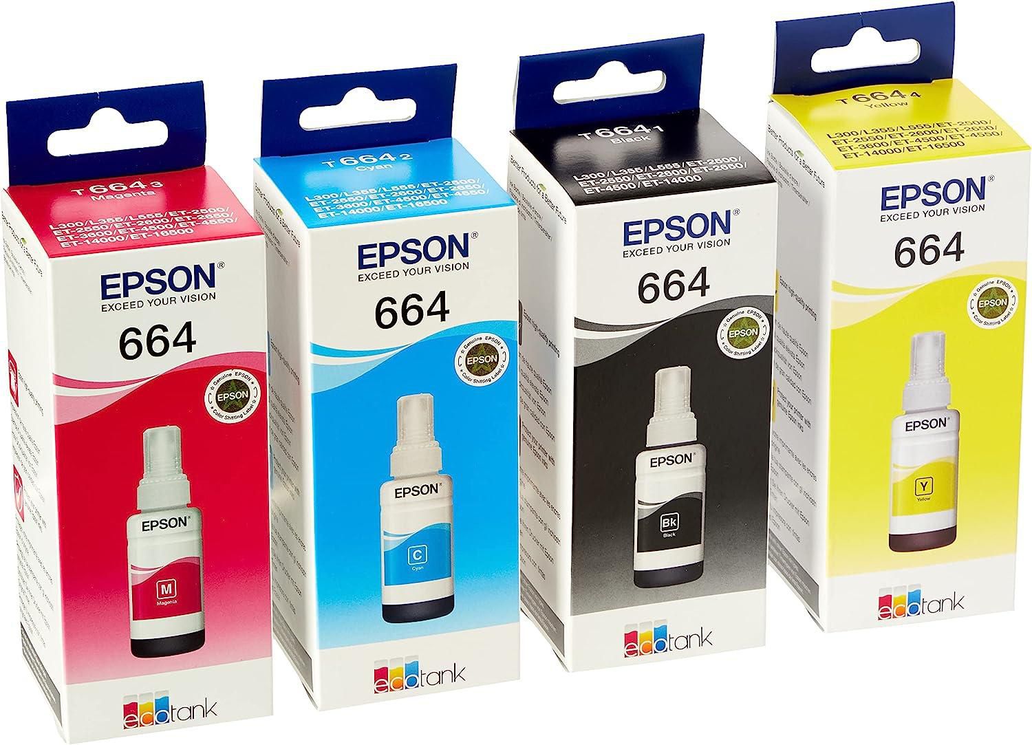 Epson EPT664BK/C/M/Y (2) Ink Cartridge (Pack of 4)