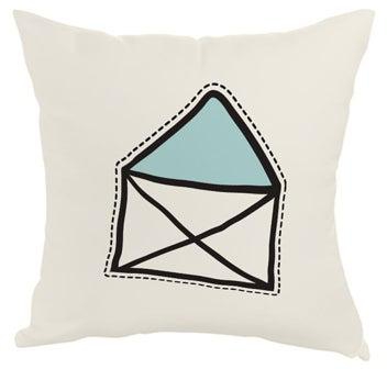Comfortable Square Shaped Throw Cushion Cover Off White/Black/Blue 40 x 40cm