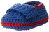 حذاء كروشيه للأطفال من السنافر - أزرق وأبيض وبني - 0-3 M (عبوة من 3)