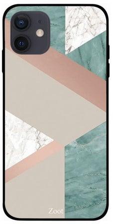 Marble Pattern Printed Case Cover -for Apple iPhone 12 Blue/White/Beige Blue/White/Beige