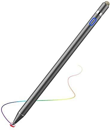 MoKo Stylus Pen with Palm Rejection 2 in 1 Rechargeable Digital Pencil fit Apple 2021 iPad Pro 11/12.9 Inch (2018-2021), iPad 8th Gen, iPad Air 4th/Air 3rd, iPad Mini 5th, iPad 6/7th - Space Gray